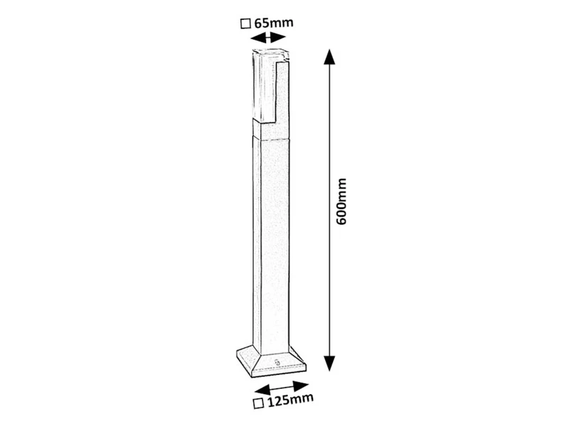 Darvas – LED градинска лампа в черно с бял плафон, 600мм, 7W, 2700-6000K, IP54