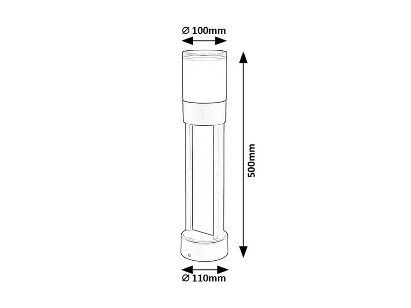 Leitha – LED garden bollard in black with white shade, Ø100mm, 12W, 3000K