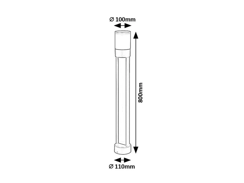 Leitha – LED garden lamp in black aluminium, Ø100mm, H800mm, 12W, 3000K, IP44