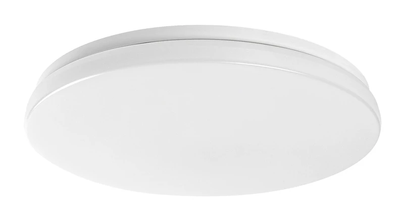 Lowar – LED ceiling light for terrace in white with sensor, Ø350mm, 24W, 3000K, IP44