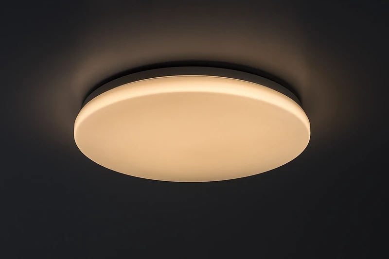 Lowar – LED ceiling light for terrace in white with sensor, Ø350mm, 24W, 3000K, IP44