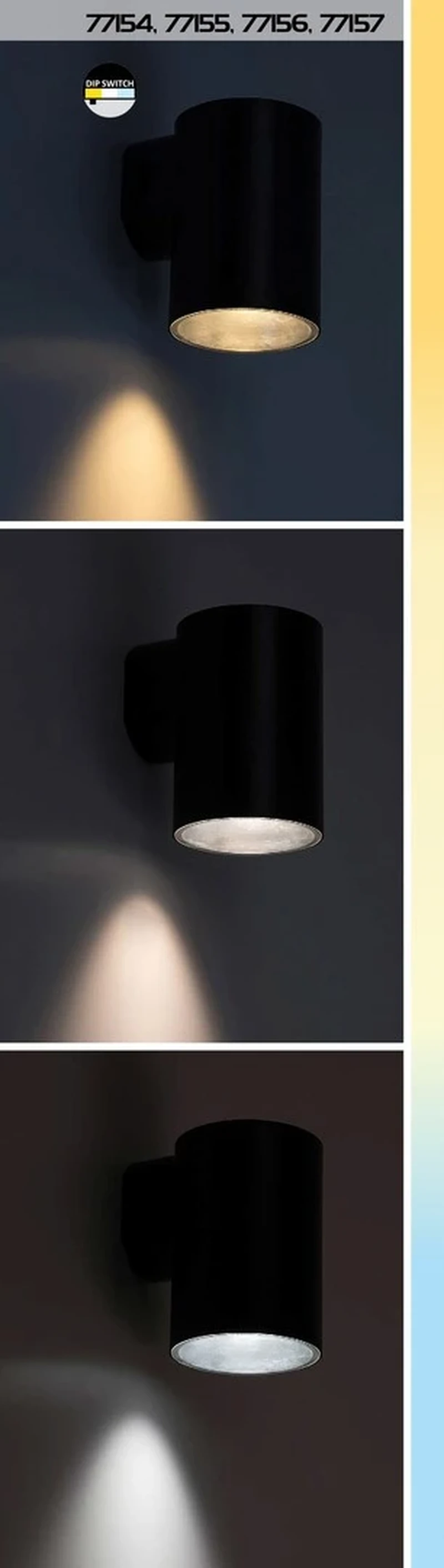 Urfa – LED външна стенна лампа в черно/бяло, 75×160мм, 18W, 2700-6500K, IP65