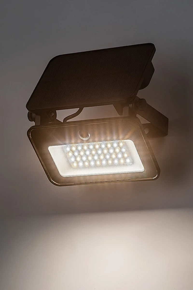 Tarcal – LED solar wall light for outdoor mounting in black, 140×175mm, 6W, IP65
