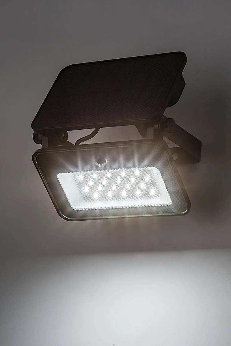 Tarcal – LED solar wall light for outdoor mounting in black, 140×175mm, 6W, IP65