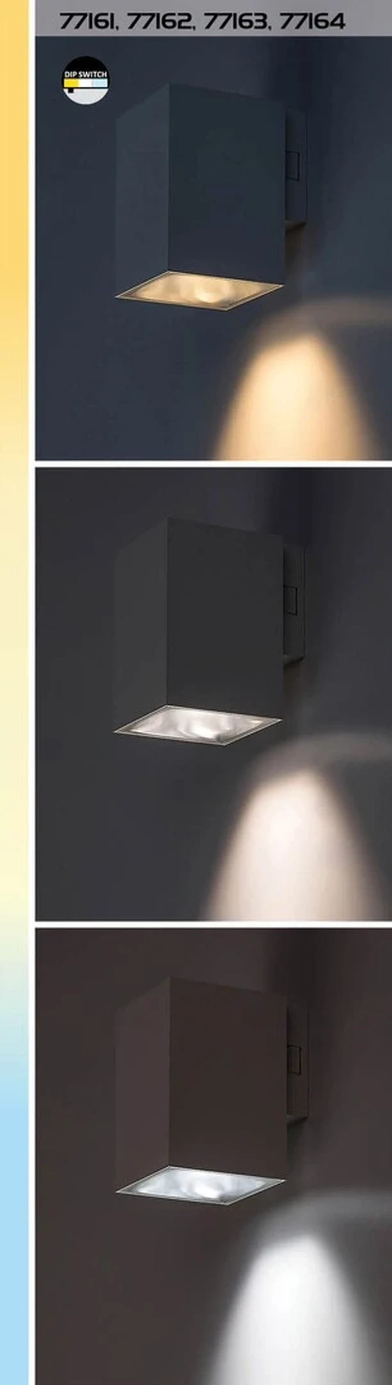 Urfa – LED outdoor wall light in white, 75×160mm, 18W, 2700-6500K, IP65