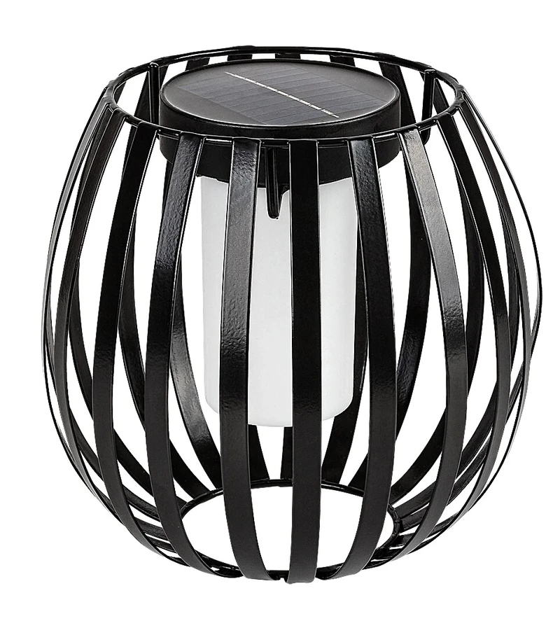 Savoca – solar decorative lamp in black/white, Ø190mm, LED, 3000K, IP44