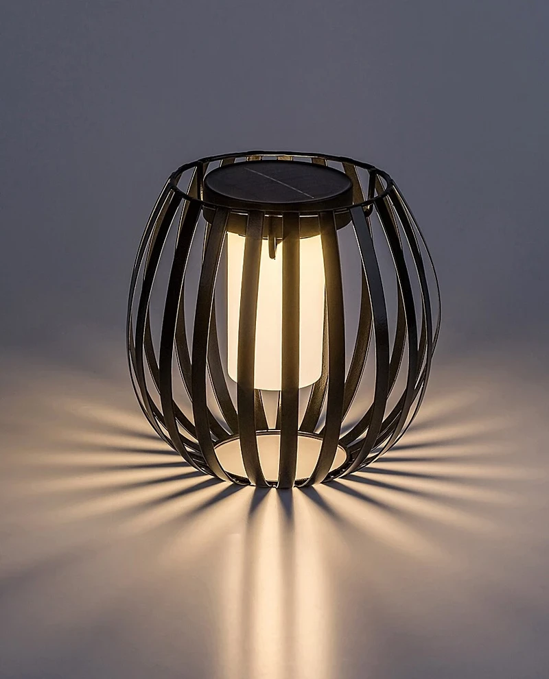Savoca – solar decorative lamp in black/white, Ø190mm, LED, 3000K, IP44