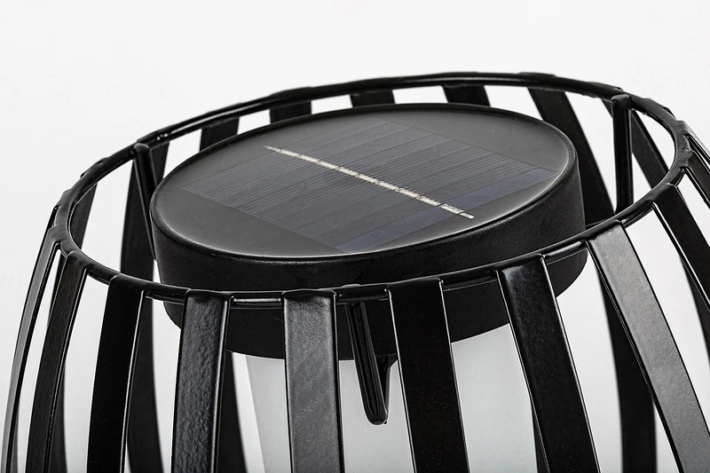 Savoca – solar decorative lamp in black/white, Ø190mm, LED, 3000K, IP44