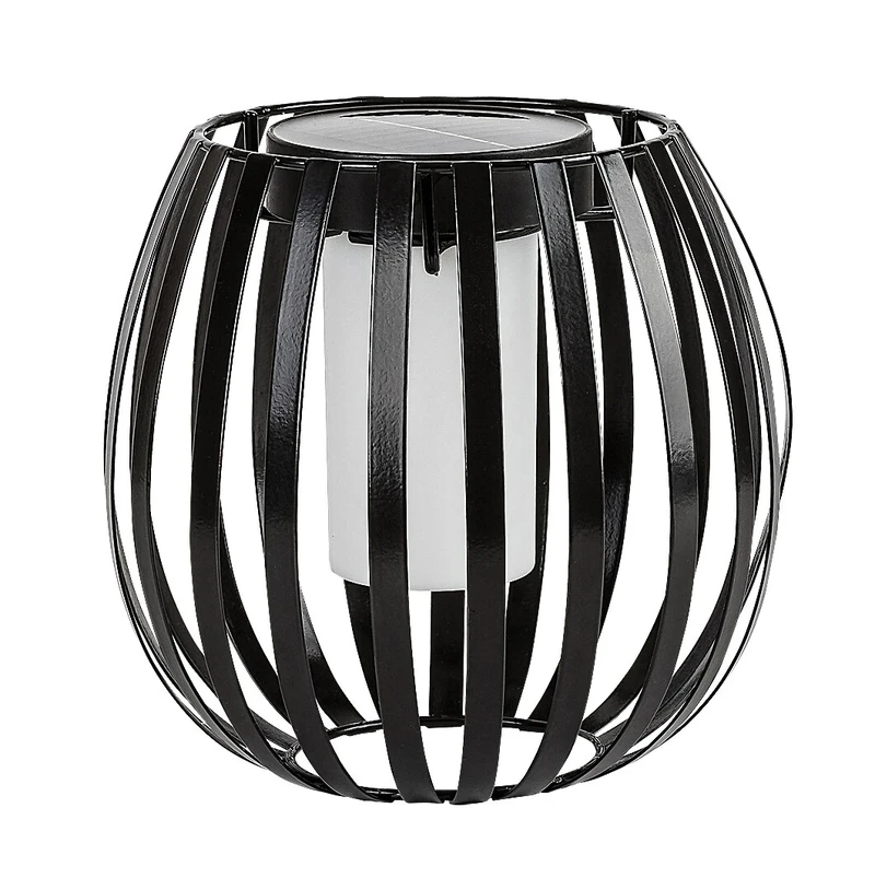 Savoca – solar decorative lamp in black/white, Ø190mm, LED, 3000K, IP44