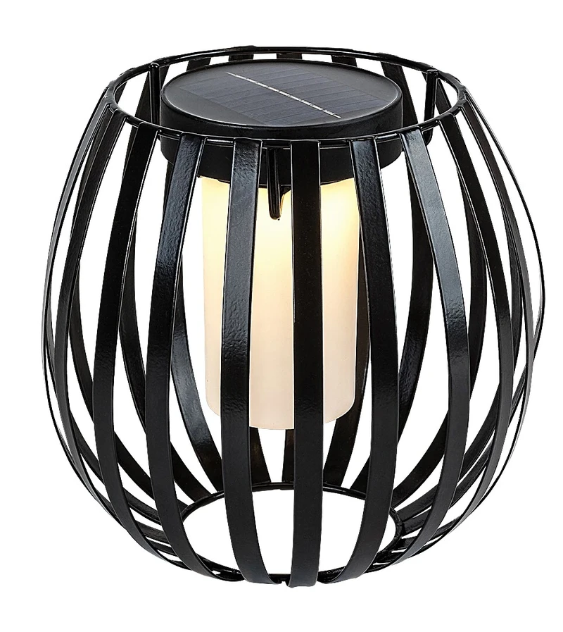 Decorative Solar Lights Savoca – solar decorative lamp in black/white, Ø190mm, LED, 3000K, IP44