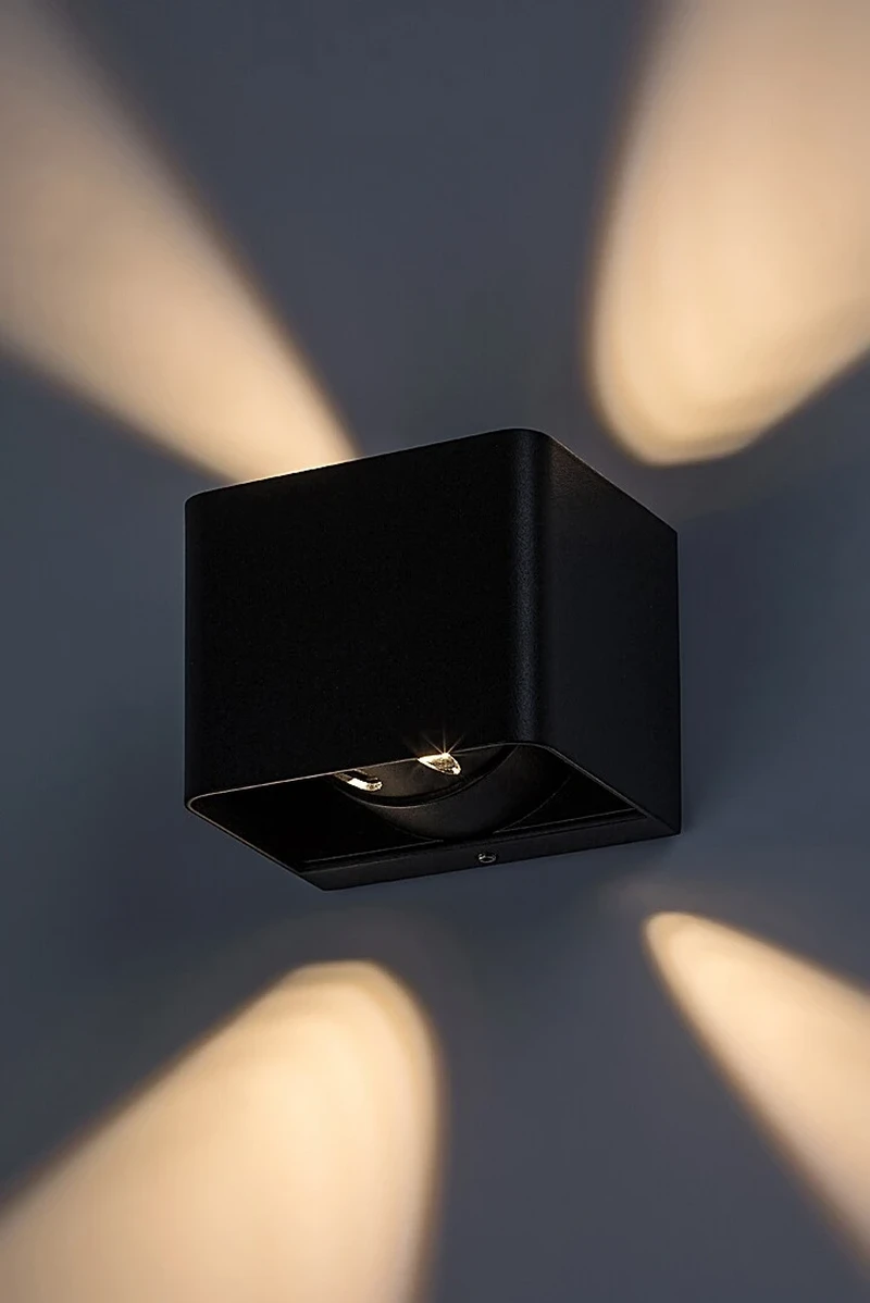 Hallstatt – LED външен аплик в антрацит с прозрачно стъкло, 100×80мм, 10W, 3000K