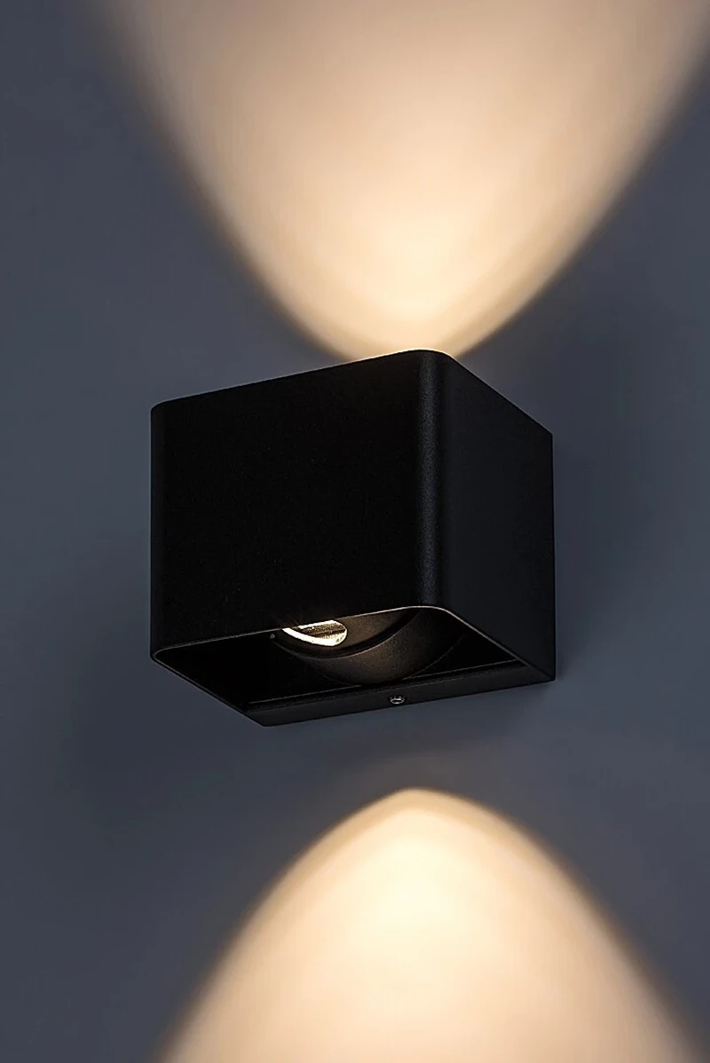 Hallstatt – LED външен аплик в антрацит с прозрачно стъкло, 100×80мм, 10W, 3000K