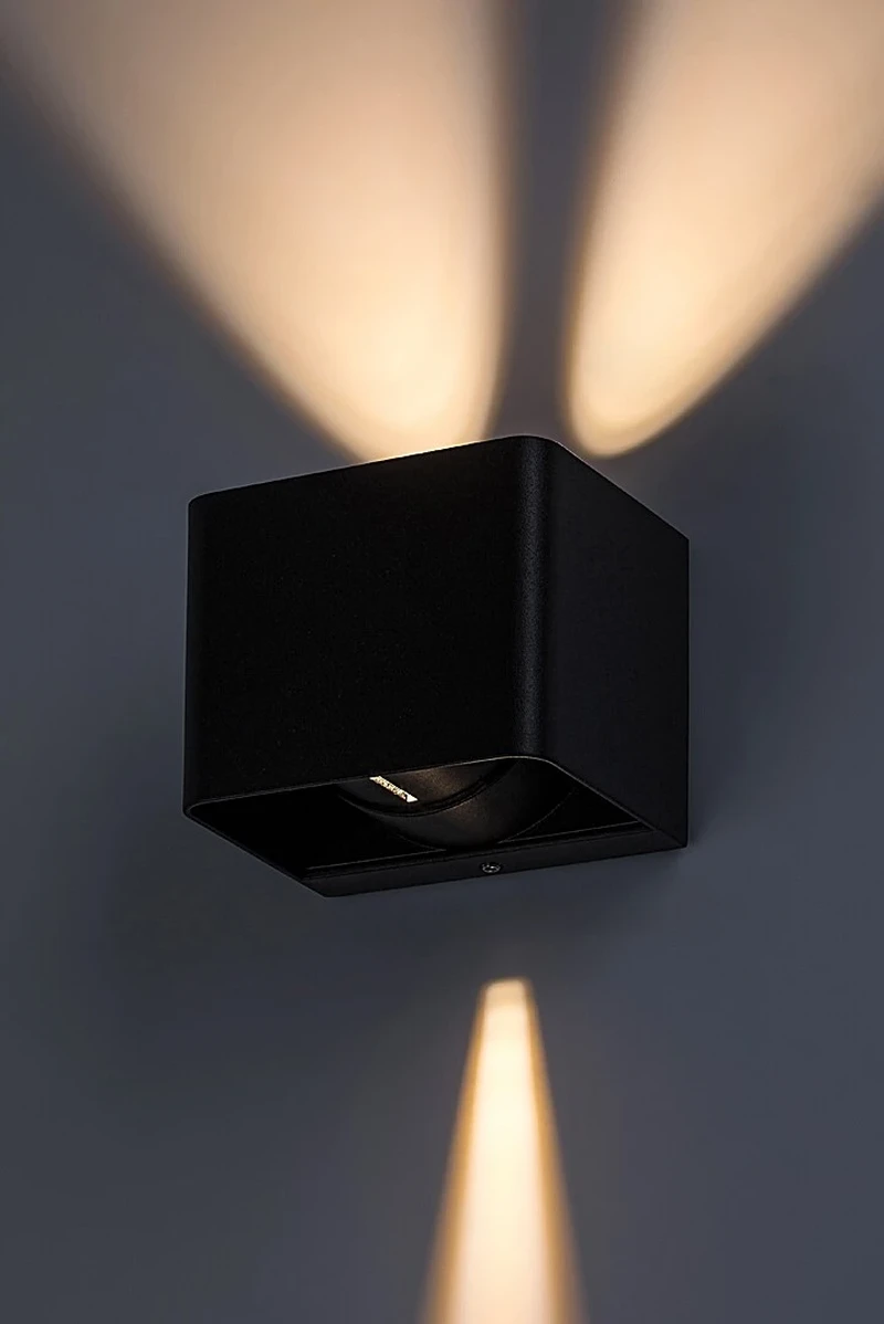 Hallstatt – LED външен аплик в антрацит с прозрачно стъкло, 100×80мм, 10W, 3000K