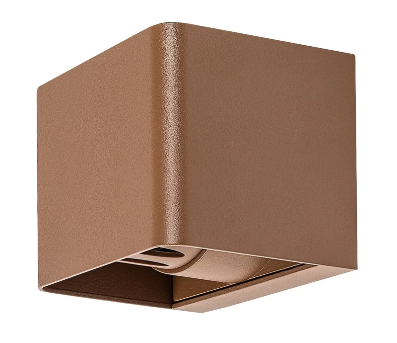 Hallstatt – LED outdoor wall light in brown with clear glass, 100×80mm, 10W, 3000K