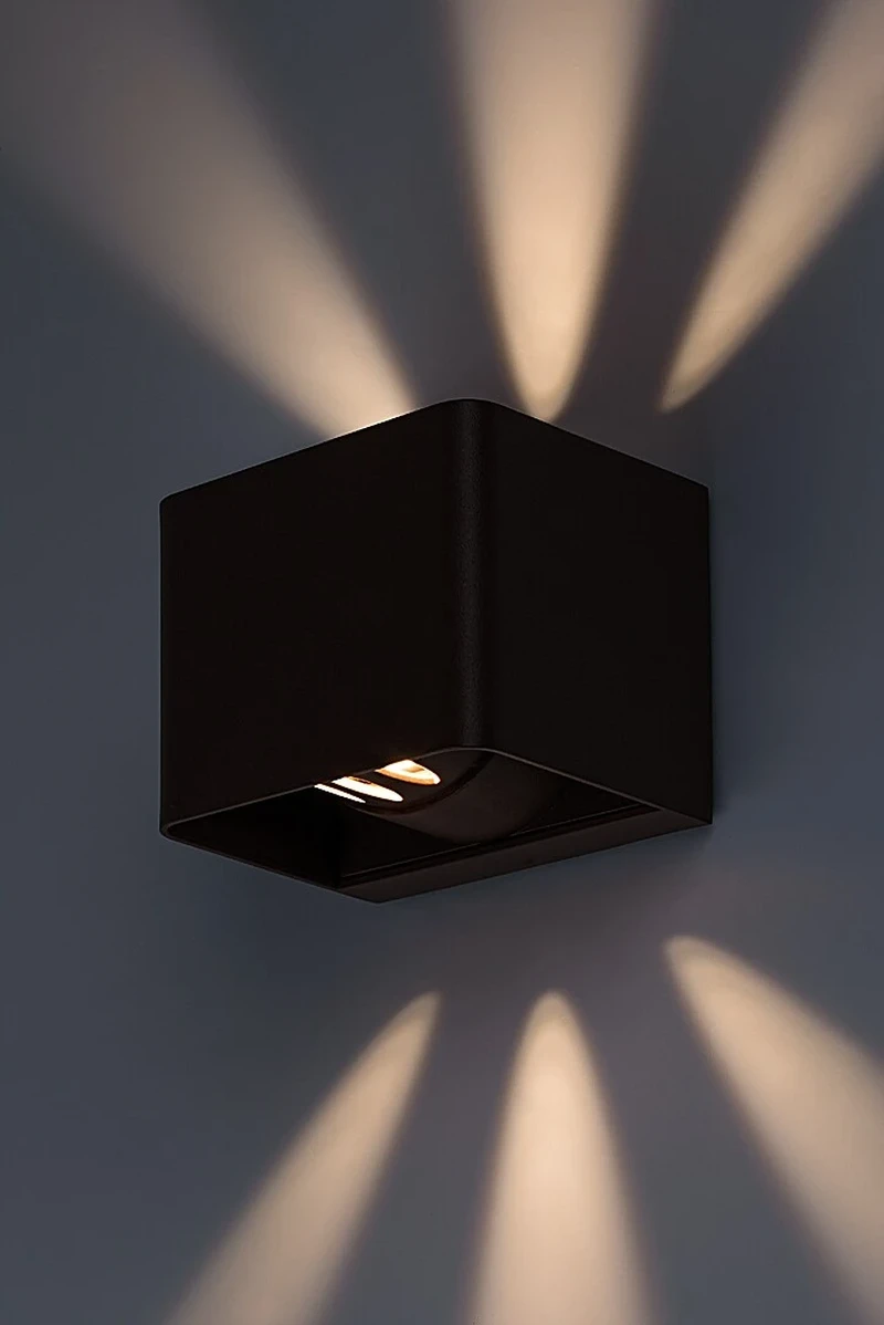 Hallstatt – LED outdoor wall light in brown with clear glass, 100×80mm, 10W, 3000K