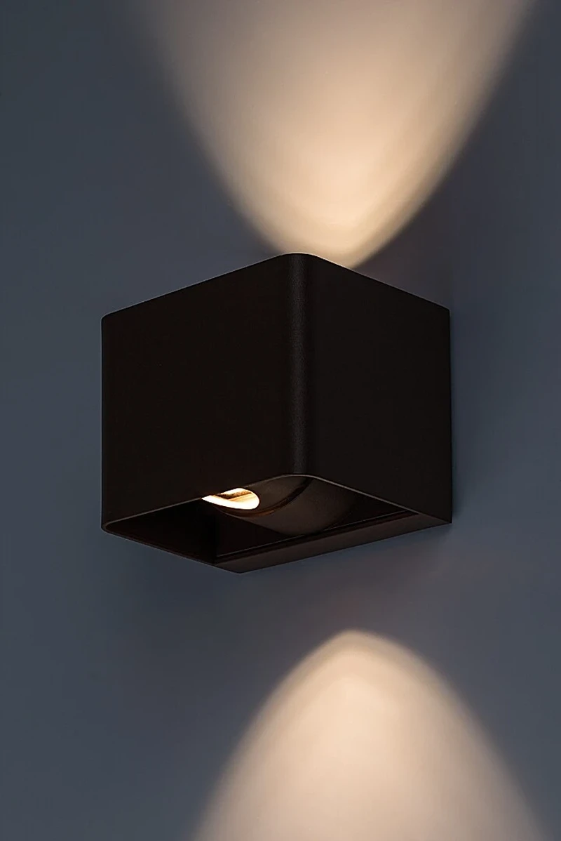 Hallstatt – LED outdoor wall light in brown with clear glass, 100×80mm, 10W, 3000K