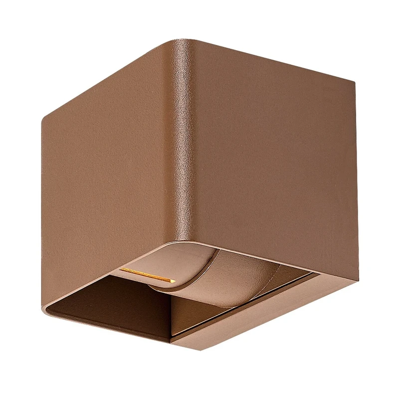 Hallstatt – LED outdoor wall light in brown with clear glass, 100×80mm, 10W, 3000K