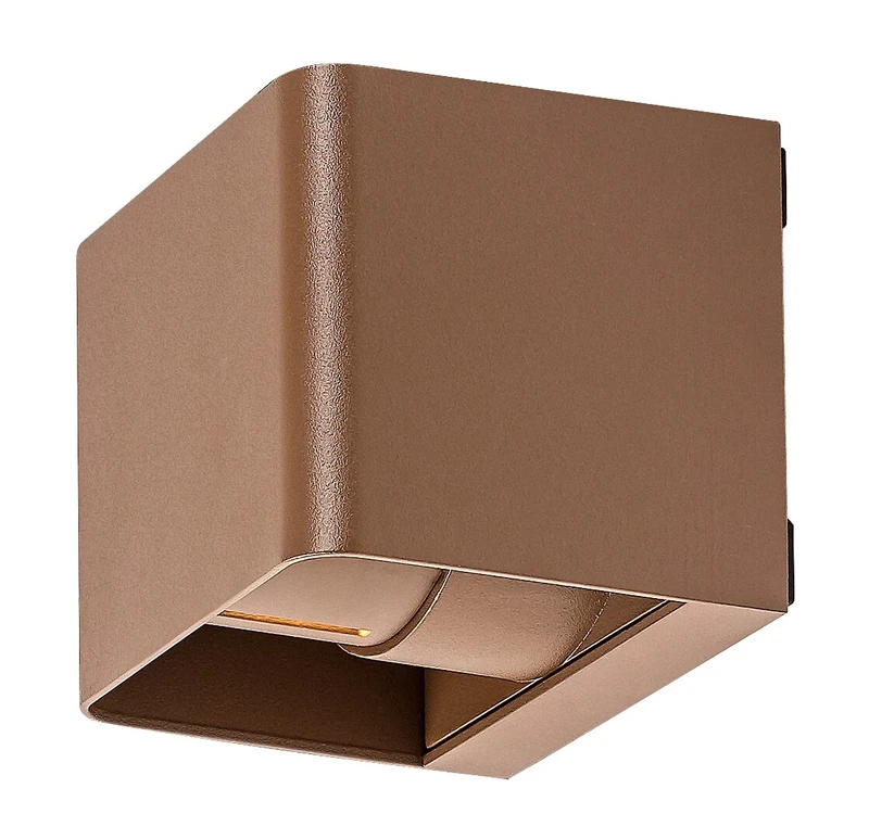 Hallstatt – LED outdoor wall light in brown with clear glass, 100×80mm, 10W, 3000K