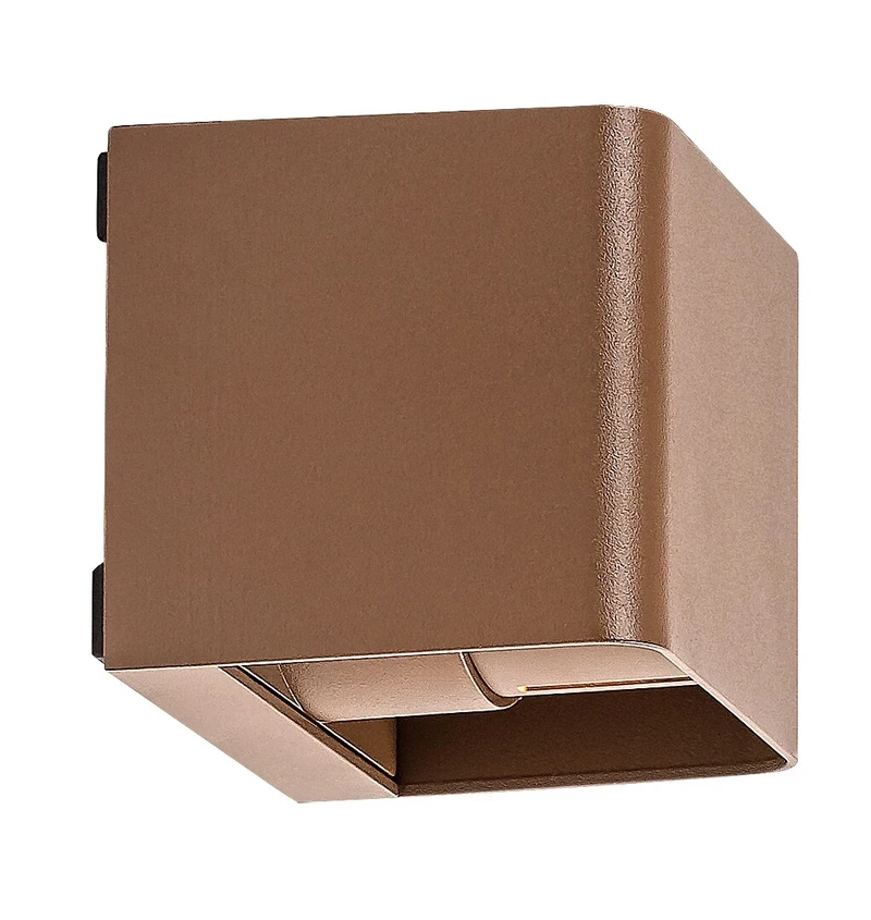 Hallstatt – LED outdoor wall light in brown with clear glass, 100×80mm, 10W, 3000K