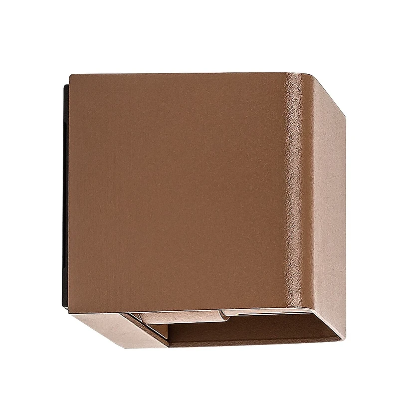 Hallstatt – LED outdoor wall light in brown with clear glass, 100×80mm, 10W, 3000K