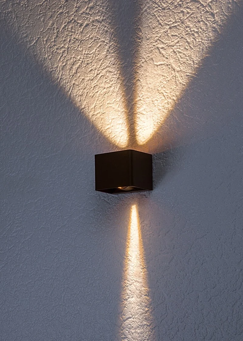 Hallstatt – LED outdoor wall light in brown with clear glass, 100×80mm, 10W, 3000K
