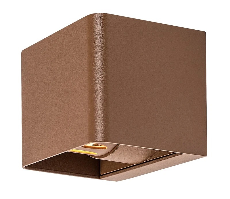 Outdoor Wall Lights Hallstatt – LED outdoor wall light in brown with clear glass, 100×80mm, 10W, 3000K