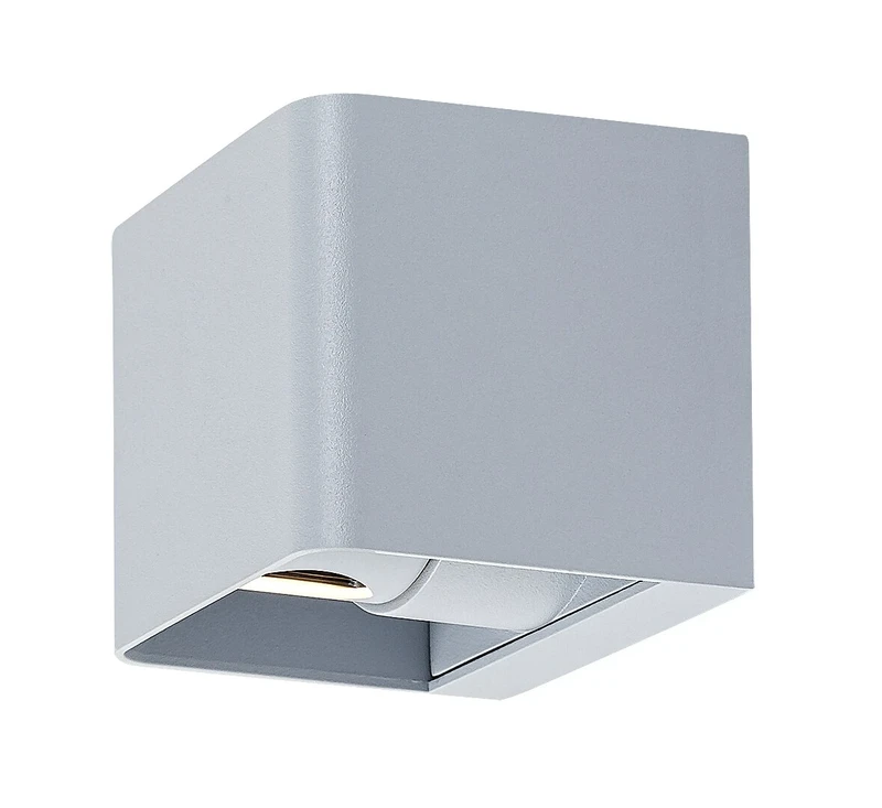 Hallstatt – LED външна стенна лампа в сиво с прозрачно стъкло, 100×80мм, 10W, 3000K