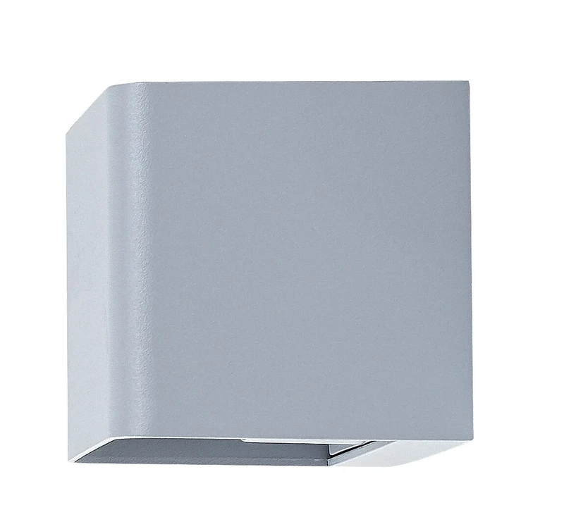 Hallstatt – LED външна стенна лампа в сиво с прозрачно стъкло, 100×80мм, 10W, 3000K