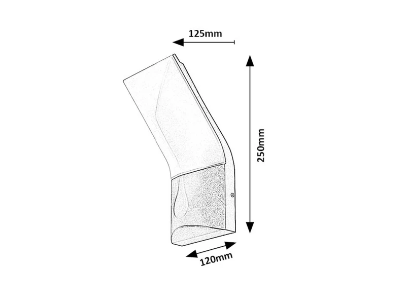 Tolna – LED outdoor wall light in black with white shade, 120×250mm, 10W, 3000K, IP54