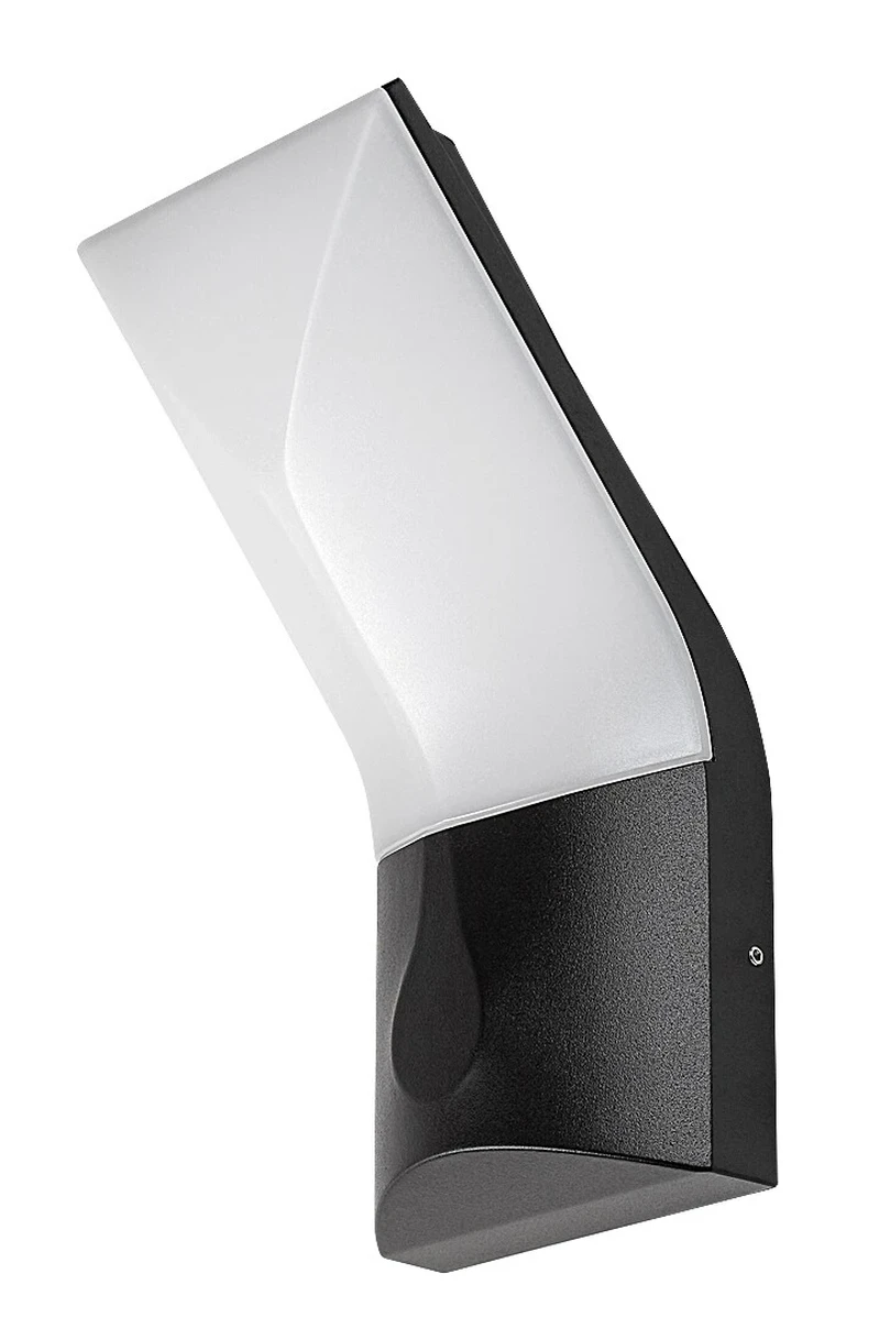 Tolna – LED outdoor wall light in black with white shade, 120×250mm, 10W, 3000K, IP54