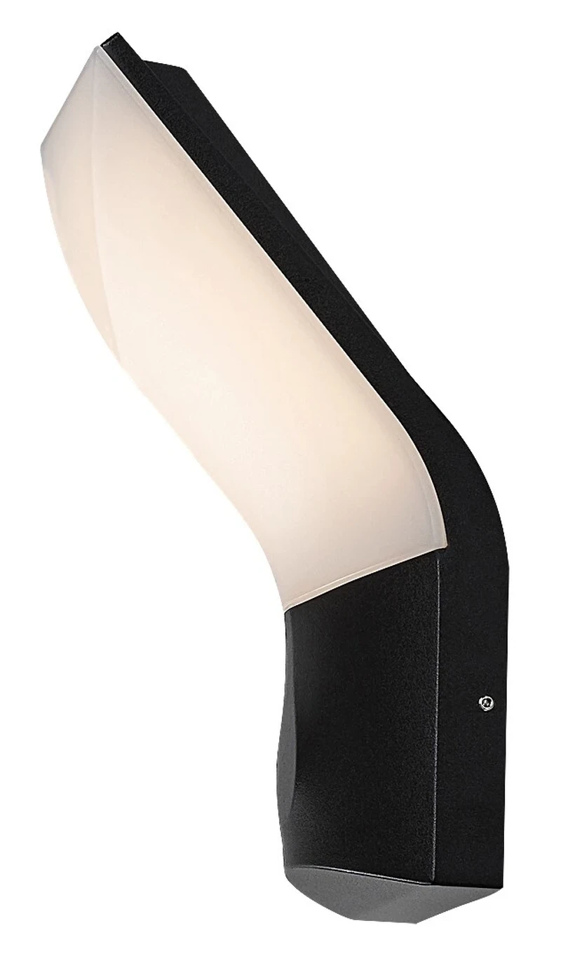 Tolna – LED outdoor wall light in black with white shade, 120×250mm, 10W, 3000K, IP54
