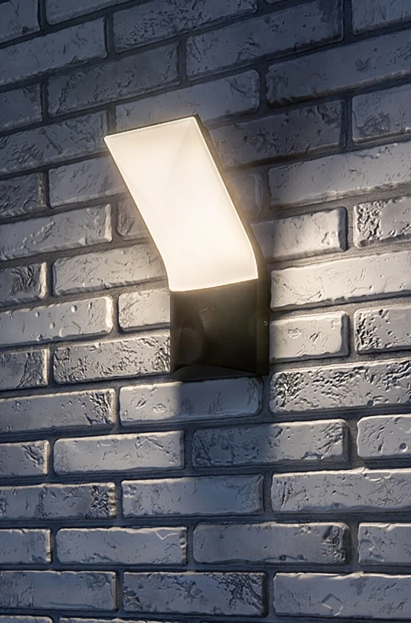 Tolna – LED outdoor wall light in black with white shade, 120×250mm, 10W, 3000K, IP54