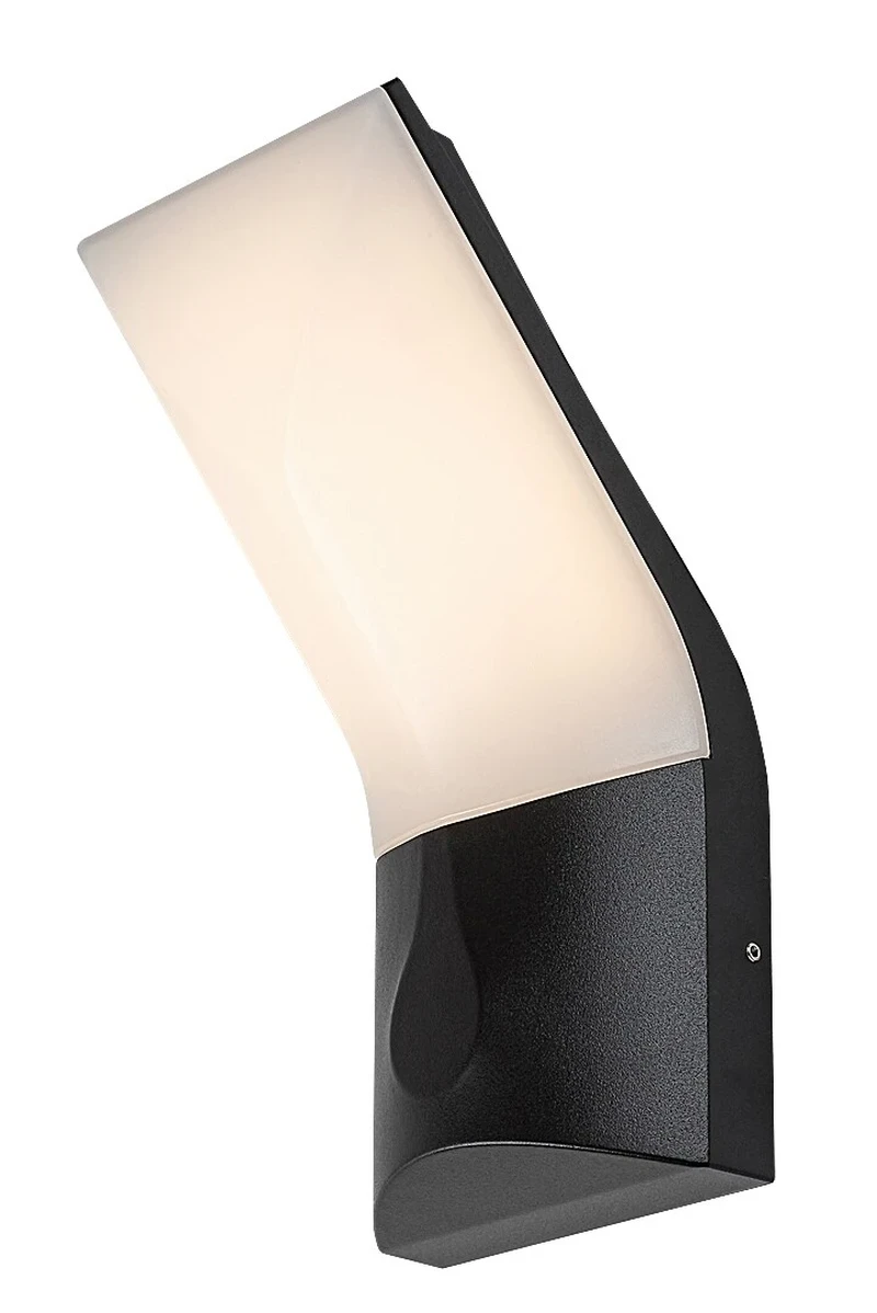 Outdoor Wall Lights Tolna – LED outdoor wall light in black with white shade, 120×250mm, 10W, 3000K, IP54