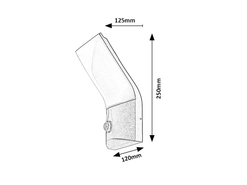 Tolna – LED стенна лампа за екстериор в черно с бял абажур, 120×250мм, 10W, 3000K, IP54