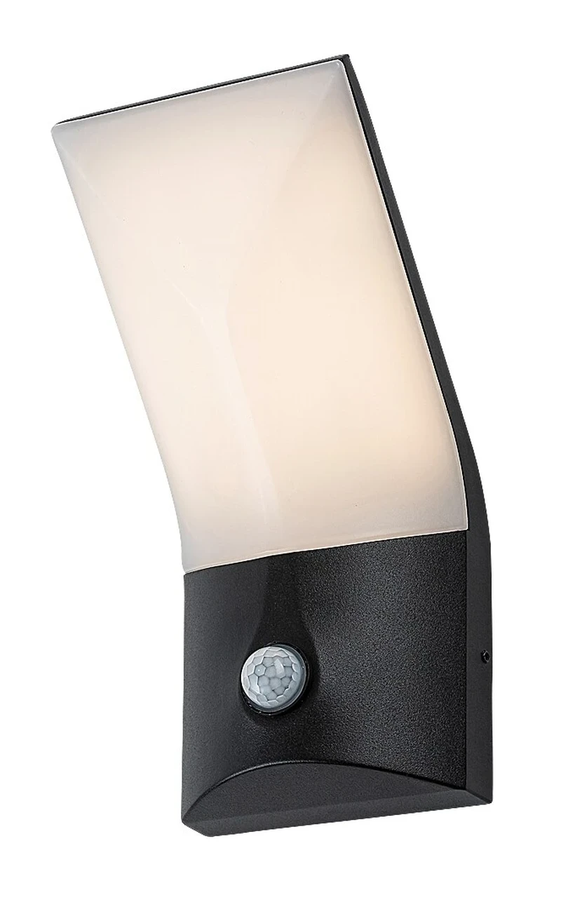Tolna – LED стенна лампа за екстериор в черно с бял абажур, 120×250мм, 10W, 3000K, IP54