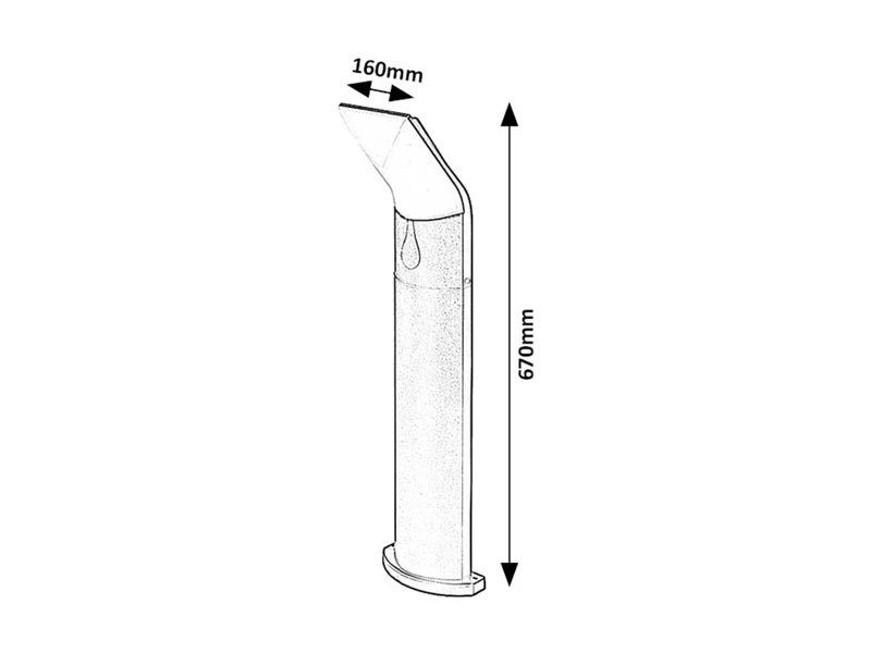 Tolna – LED градинска лампа в черно/бяло, 160×670мм, 10W, 3000K, IP54