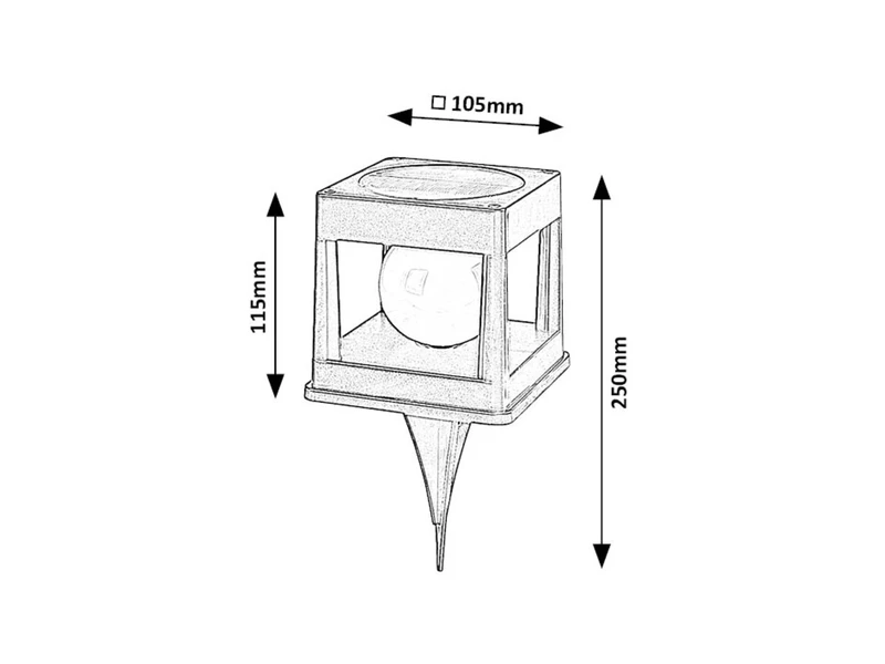 Holne – solar garden lamp in black/white, 105×115mm, 0.3W, 2500-3000K