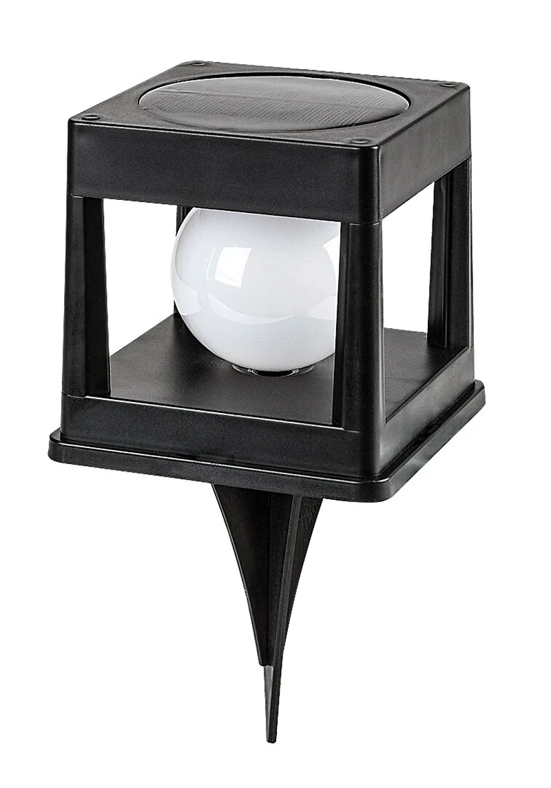 Holne – solar garden lamp in black/white, 105×115mm, 0.3W, 2500-3000K