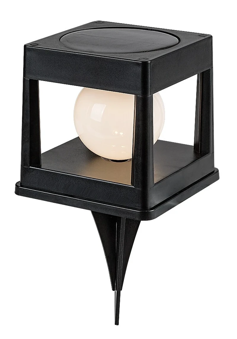 Holne – solar garden lamp in black/white, 105×115mm, 0.3W, 2500-3000K