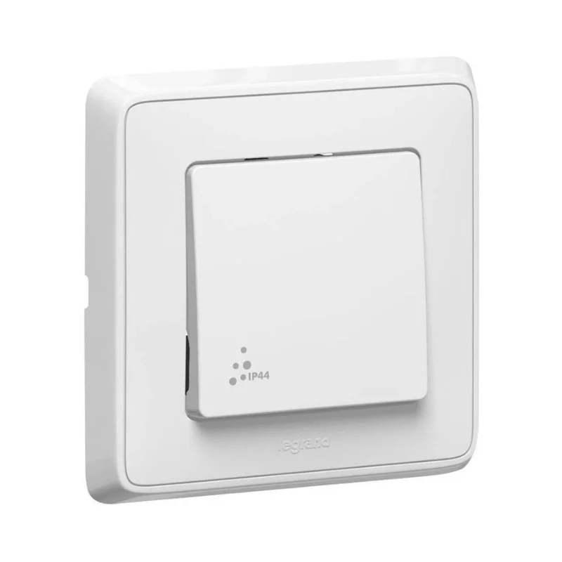 Еднополюсен ключ 10A с рамка IP44 Бял /до изчерпване/ - Legrand Cariva 773809
