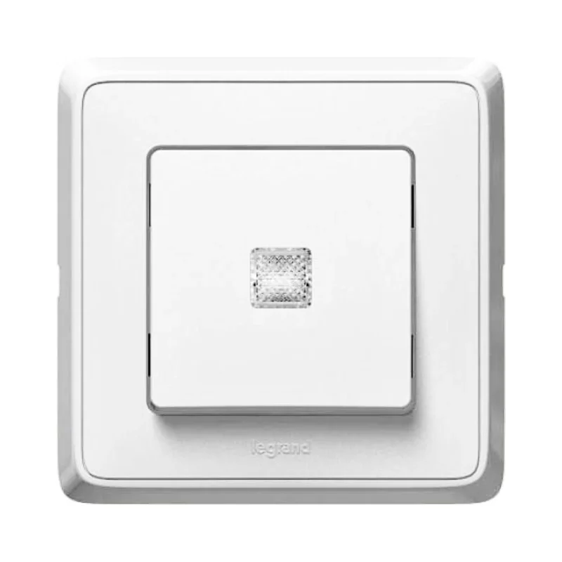 Бутон с индикатор 10A и рамка Бял /до изчерпване/ - Legrand Cariva 773813