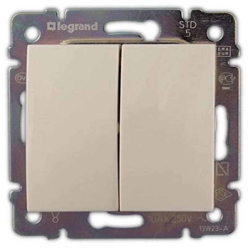 Legrand Switch double two-way Cream - Legrand Valena 774308