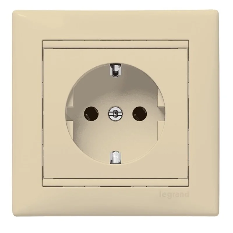 Legrand Schuko socket 2P+E Cream - Legrand Valena 774320