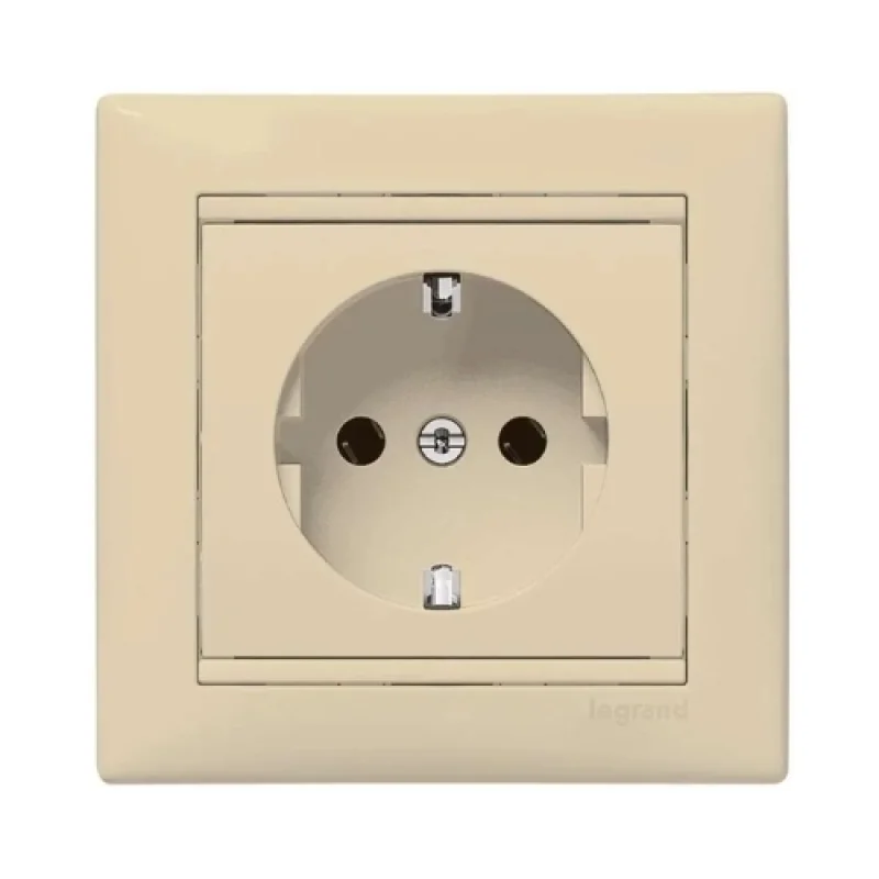 Legrand Schuko socket with frame Valena Cream - Legrand Valena 774323