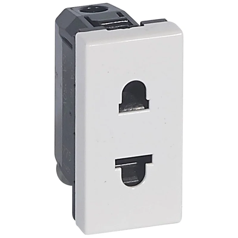 Legrand Socket Euro-US standard 2P 16A 1M White - Legrand Mosaic 77501