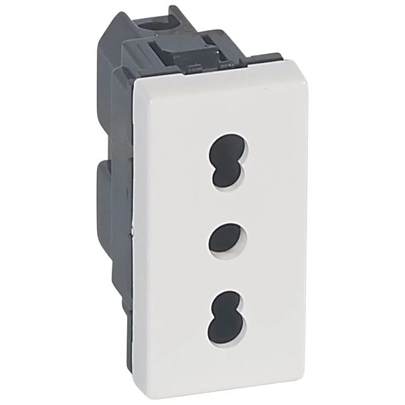 Legrand Socket Italian standard 10/16A 1M White - Legrand Mosaic 77511