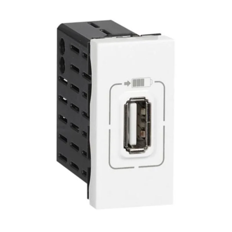 Outlet USB type A 7.5W 1.5A 1M White - Legrand Mosaic 77591