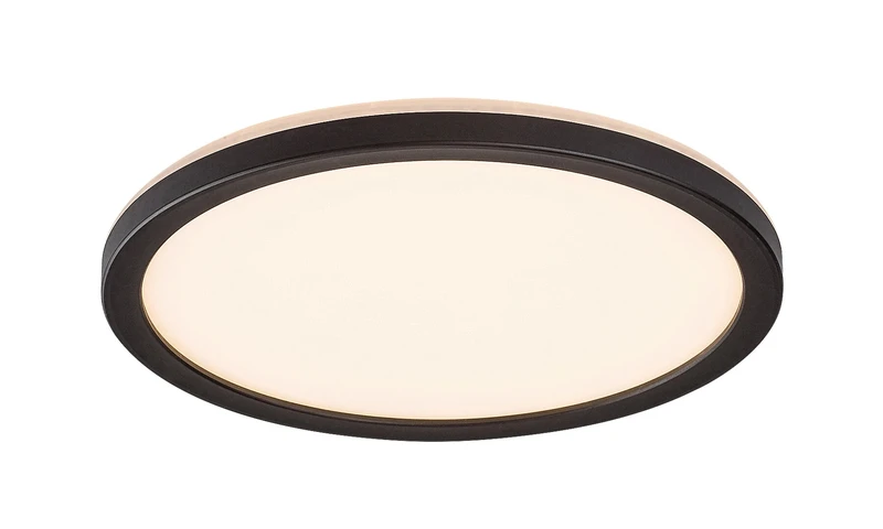 Inverness – LED ceiling light for terrace in black/white, Ø280mm, 15W, 2700-6500K