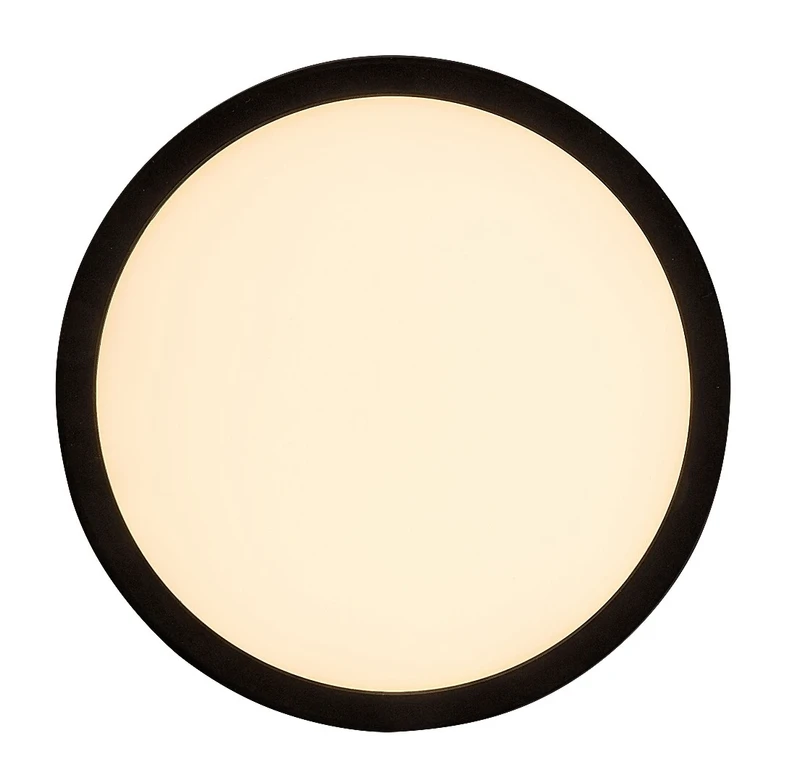 Inverness – LED ceiling light for terrace in black/white, Ø280mm, 15W, 2700-6500K