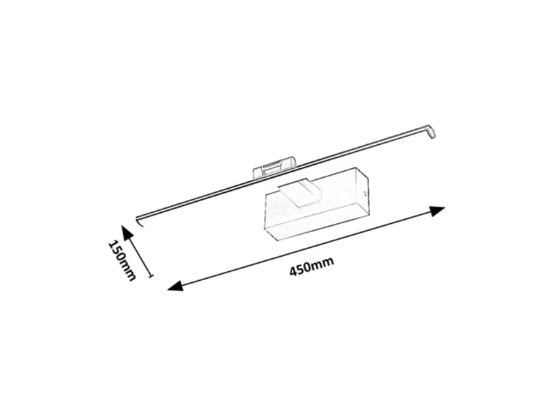 Gaten – LED лампа за картини в черно с бял абажур, 450мм, 8W, 3000K